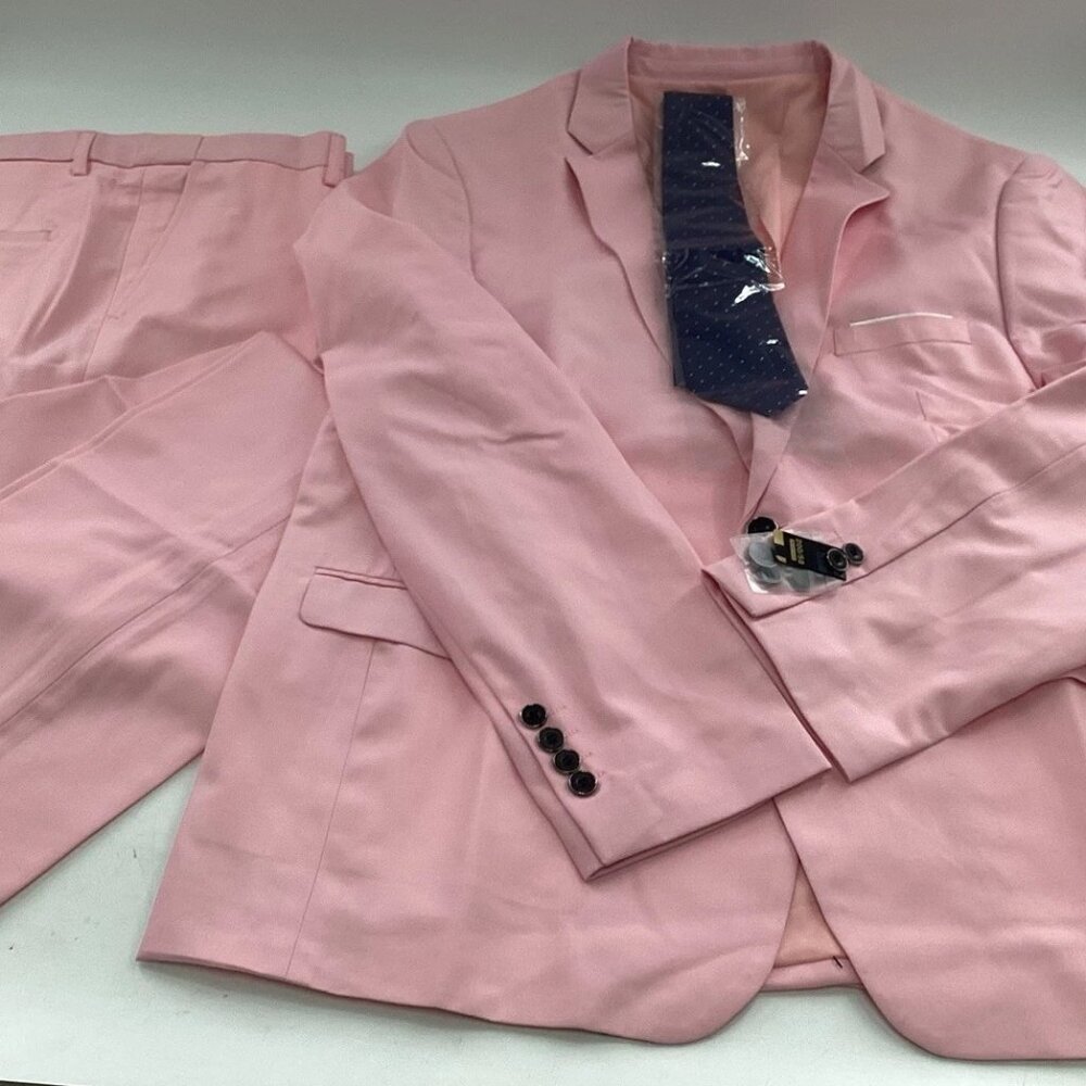 MrSure Men’s Suit 2PC Size XXL Light Pink        P#190@CMK